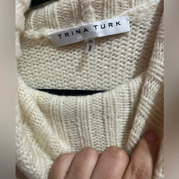 Trina Turk Fosse Wool Blend Sweater Dress with Turtleneck and Balloon Sleeves - Picture 4 of 6